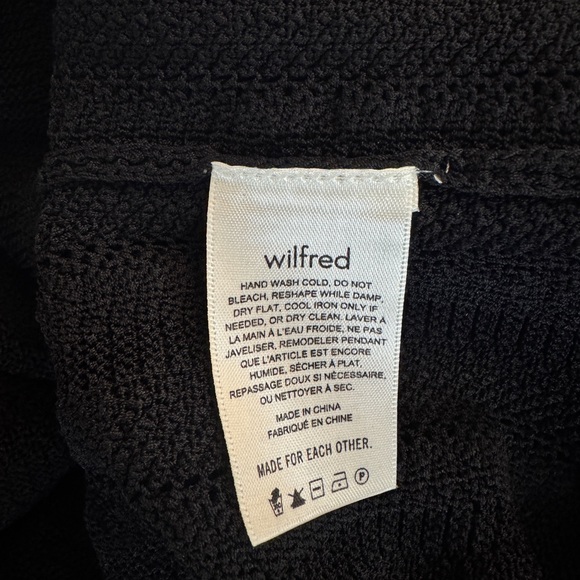 Wilfred Aritzia Black Pointelle Knit Tank Top | Chevron Crochet Shell M - Picture 3 of 3